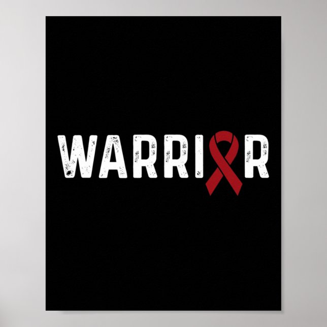 Aneurysm Awareness Burgundy Ribbon Warrior Poster (Framsidan)