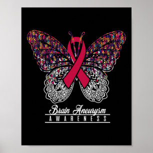 Aneurysm Awareness Butterfly Älskare Gifts Poster