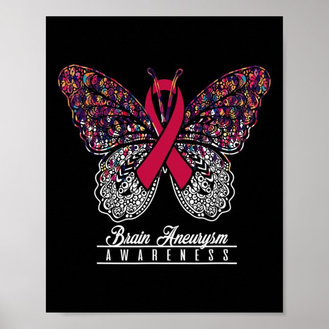 Aneurysm Awareness Butterfly Älskare Gifts Poster (Framsidan)