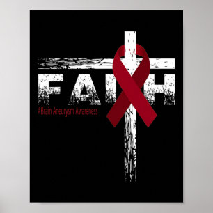 Aneurysm Awareness Christian Faith and Kor Poster