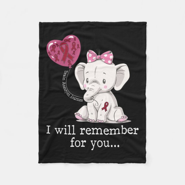 Aneurysm Awareness Elephant Fleecefilt (Framsidan)