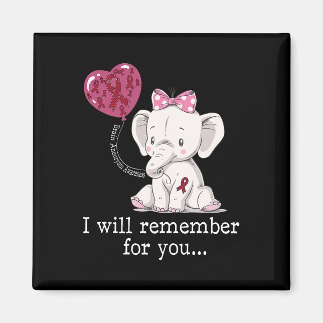 Aneurysm Awareness Elephant Magnet (Framsidan)