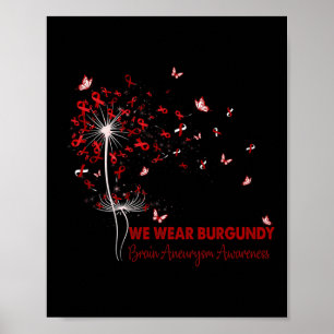 Aneurysm Awareness Faith Hope Kärlek Dandelion Poster