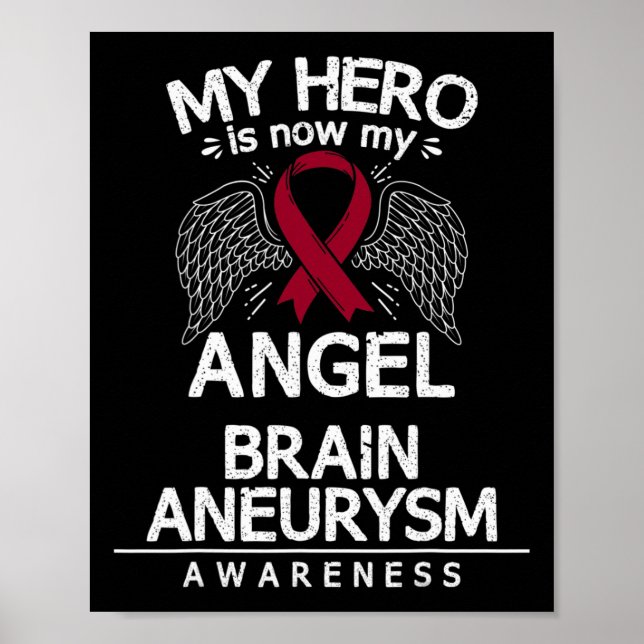 Aneurysm Awareness Gift Burgundy Ribbon Poster (Framsidan)