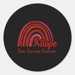 Aneurysm Awareness Hope Rainbow Runt Klistermärke