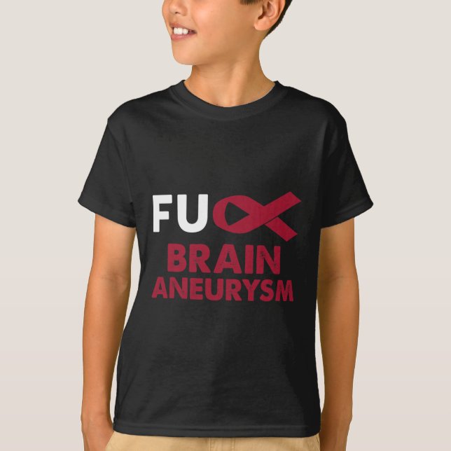 Aneurysm Awareness Support Survivor Gift T Shirt (Framsida)