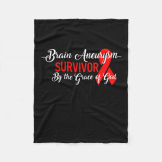 Aneurysm Awareness Survivor of God Grace Red Ribbo Fleecefilt