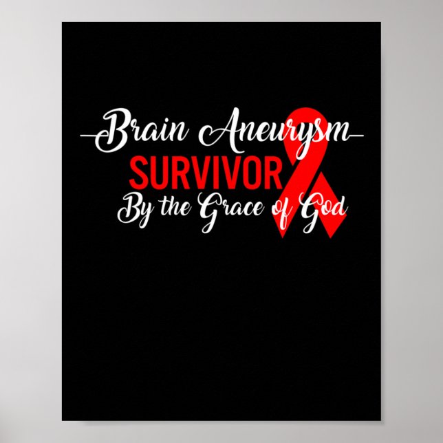 Aneurysm Awareness Survivor of God Grace Red Ribbo Poster (Framsidan)