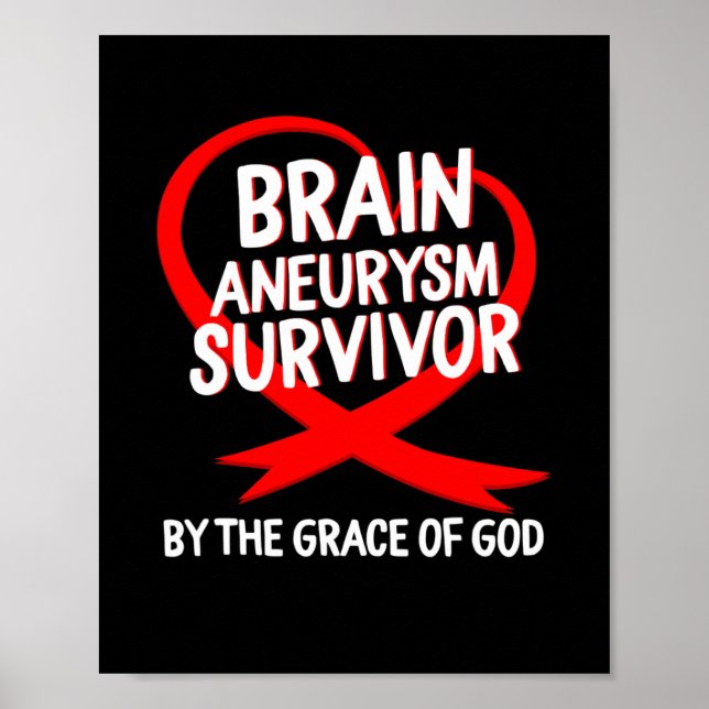 Aneurysm Awareness Survivor of God Grace Red Ribbo Poster (Framsidan)