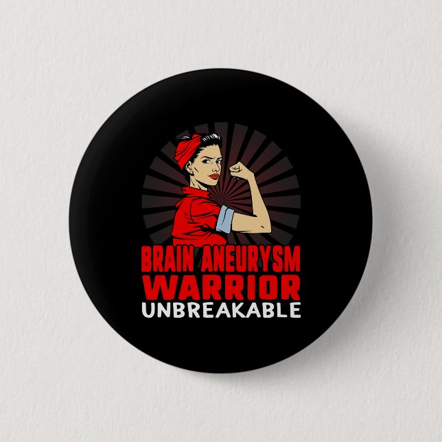 Aneurysm Awareness Unbryable Women Red Ribbon Fl Knapp (Framsida)