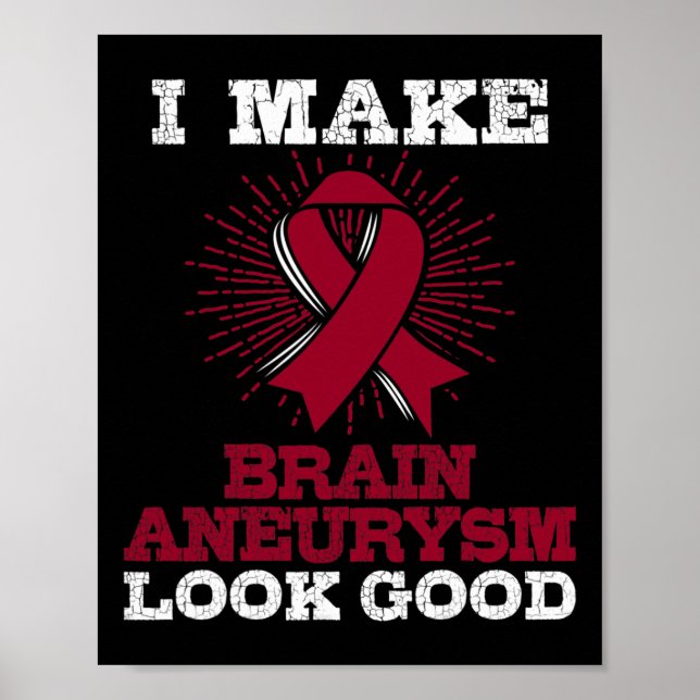 Aneurysm Burgundy Awareness Ribbon Poster (Framsidan)