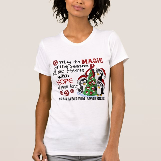 Aneurysm för julpingvinhjärna tee shirt (Framsida)