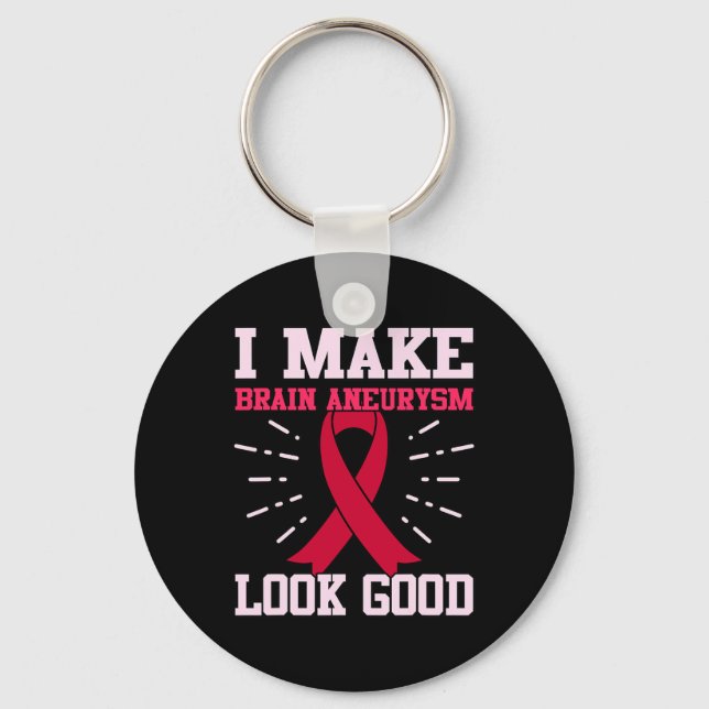 Aneurysm Titta på Bra Awareness Month Support Grap Nyckelring (Framsida)