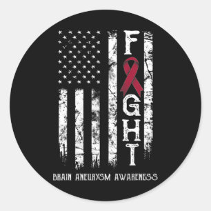 Aneurysm Warrior US Flagga Runt Klistermärke