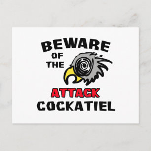 Anfallande cockatiel vykort