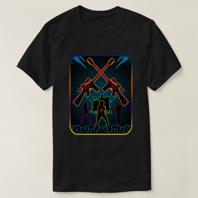 Anfallgitarr Blacklight Tee Shirt (Design framsida)