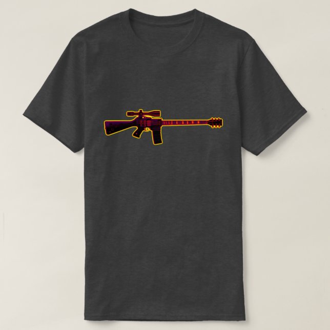 Anfallgitarrsvarten tänder t shirt (Design framsida)