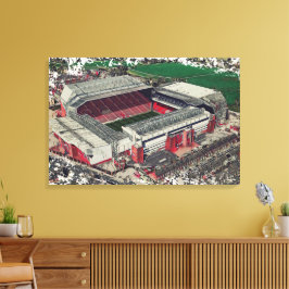 Anfield Stadium Liverpool - Artistic Watercolour Canvastryck