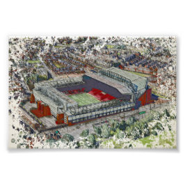 Anfield Stadium Liverpool - Artistic Watercolour Fototryck