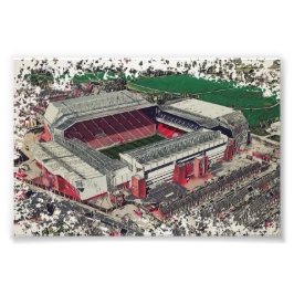 Anfield Stadium Liverpool - Konstnärligt akvarell Fototryck