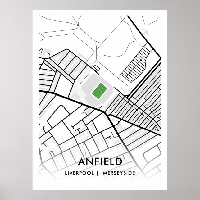 Anfield Stadium White Poster - Liverpools hem (Framsidan)