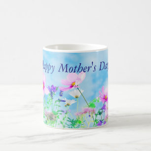 Äng av den lyckliga mors dagmuggen för vildblomm kaffemugg