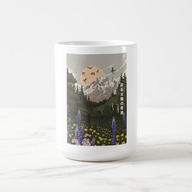 Äng av den uppgående solen kaffemugg (Center)