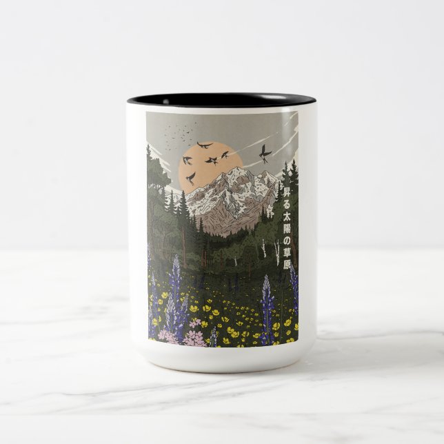 Äng av den uppgående solen Två-Tonad mugg (Center)
