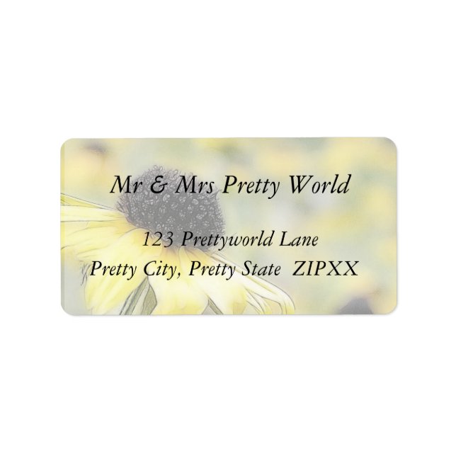 Äng av svart synade Susans Adressetikett (Framsidan)