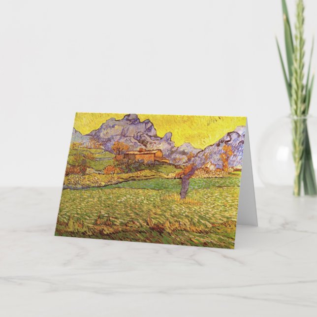 Äng i bergen av Vincent van Gogh Kort (Framsida)