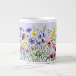 Äng med vilda blommor akvareller. Specialmugg Jumbo Mugg