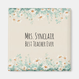 Äng med vilda blommor Bästa läraren någonsin Tacks Magnet