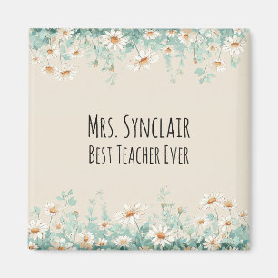 Äng med vilda blommor Bästa läraren någonsin Tacks Magnet