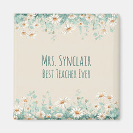 Äng med vilda blommor Bästa läraren någonsin Tacks Magnet