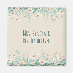 Äng med vilda blommor Bästa läraren någonsin Tacks Magnet