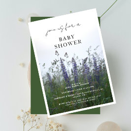 Äng med vilda blommor Blå blommor Bebisens dag Inbjudningar