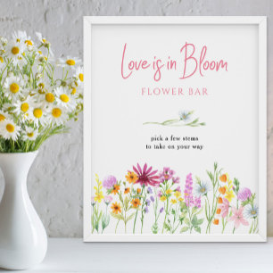 Äng med vilda blommor Kärlek i blom Blomsterbar Poster