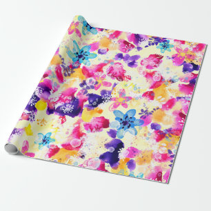 Äng med vilda blommor slitna blommor presentpapper
