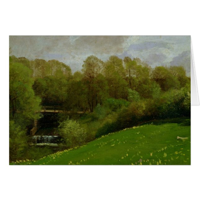 Äng och skogsmark, 1895 hälsningskort (Framsidan Horizontal)