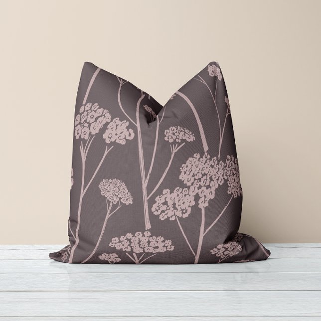 Äng Tystnad Djup Askgrå Dammig Mauve Kudde (Skapare uppladdad)