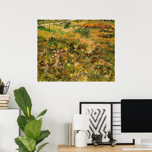 Äng vid Saint Paul-sjukhuset av Vincent van Gogh Poster (Hemmakontoret)