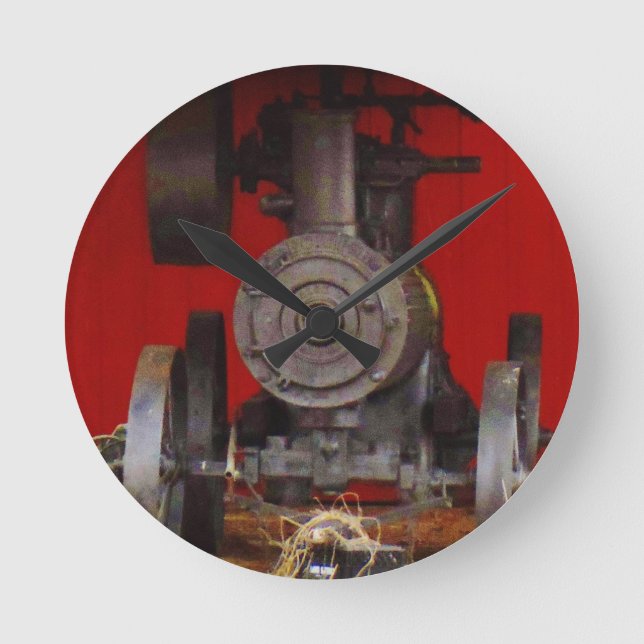 Ånga drev antika Tracter Rund Klocka (Framsida)