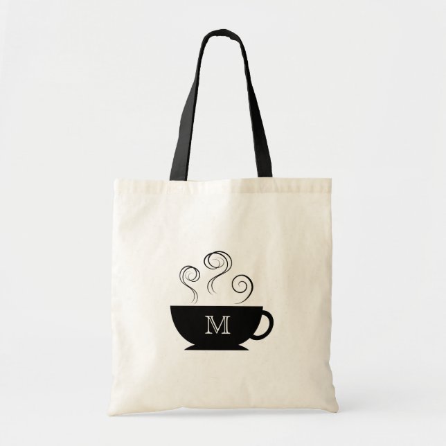 Ånga för Monogramkaffekoppen virvlar runt toto Tygkasse (Framsidan)