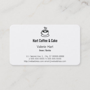 Ånga kaffekoppen med hjärtadesign visitkort