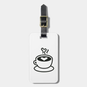 Ånga kaffekoppen med hjärtadesignen (ha på sig bagagebricka
