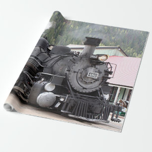 Ånga tågmotorn, Colorado, USA som slår in pappe Presentpapper