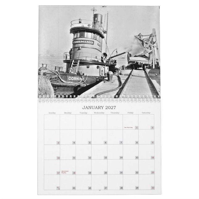 Ångabogserbåtar Kalender (Jan 2027)