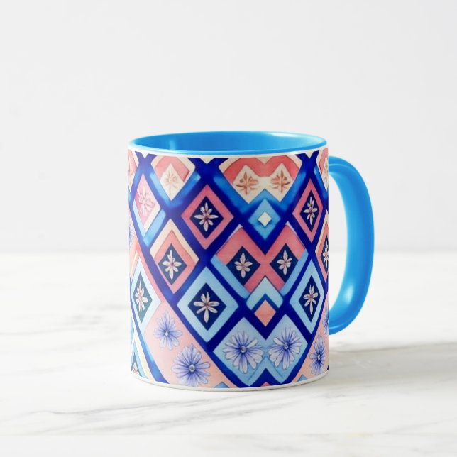 Angående: Blommigt Geometric Mugg (Framsida höger)