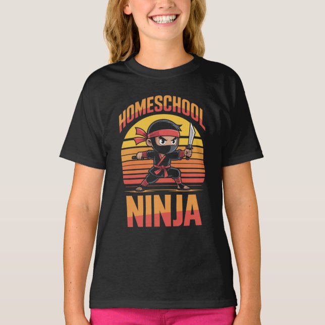 Angående: Homeschool Ninja Kids - Cute Chibi Ninja T Shirt (Framsida)