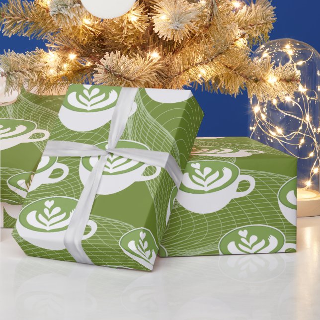 Angående: Pappra Wrapping för Matcha Latte Kärlek Presentpapper (Helgdagar)